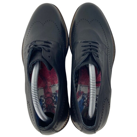 English Laundry Men's Size 7 Wing Tip Dress Casual Shoes Black Leather - Picture 5 of 10